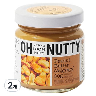 오넛티 땅콩버터 오리지널 100%, 80g, 2개