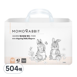 모모래빗 에코씽씽 밴드형 기저귀 신생아용 4팩, 504매, 신생아용(NB)