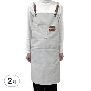 깨비다 바리스타 앞치마, 아이보리, 2개