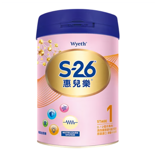 惠氏 Wyeth S-26 惠兒樂嬰兒配方 再升級版 1號, 配方升級 支持學習爆發期, 提供關鍵營養 助力成長, 蛋白分子 吸收更好, 0-12個月專用, 850g, 1罐