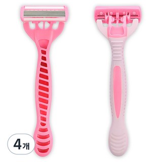 바코젤 6중날 페이스 바디 면도기 핑크, 2개입, 4개