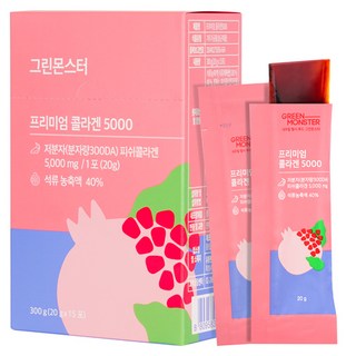 GREEN MONSTER 石榴口味膠原蛋白果凍條 5000mg, 1盒, 300g