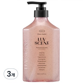 럽센트 스크럽 워시 플라워마켓 화이트튤립향, 500ml, 3개