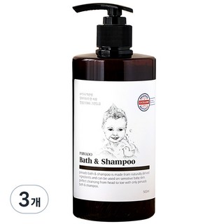 페르바도 바스앤샴푸 아기 올인원 클렌저 탑투토워시 대용량 500ml 3개 상품 이미지