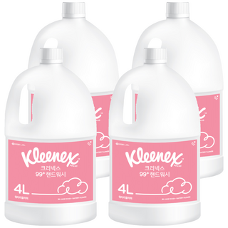크리넥스 99+ 거품형 핸드워시 워터리플라워향, 4개, 4L