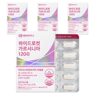 에버비키니 하이드로컷 가르시니아 1200, 60정, 4개