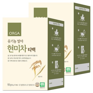 ORGA 유기농 발아 현미차 티백, 10g, 15개입, 2개