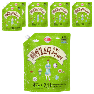 트리오 베이킹소다를 담은 주방세제, 2.1L, 6개