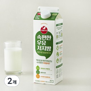서울우유 속편한 우유 저지방, 900ml, 2개