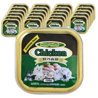 퍼피프랜드 사각 애견 캔, 닭고기, 100g, 24개