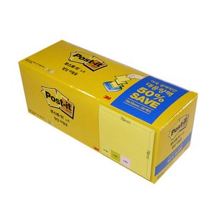 포스트잇 노트 대용량팩 76 x 76 mm KR330-20A, 노랑, 새싹그린, 러블리핑크, 1세트
