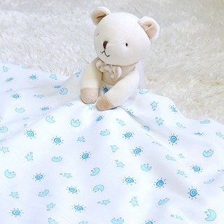 오즈맘 여름블랭킷 해달별 블루 사용 모습