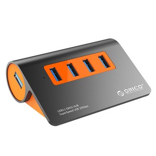 오리코 12V 유전원 USB3.1 4포트 허브 M3H4-G2, 혼합 색상, 1개