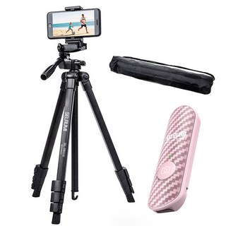 셀루미 최장 158cm 스마트폰 DSLR 삼각대 세트, SEL-TRD310(삼각대), SEL-ST200V(리모컨 핑크), 1개