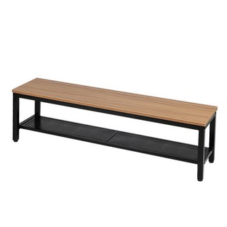 도리퍼니처 아이언 1200 블랙 철제 거실장, 우드 티비다이