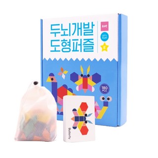뮤고랑 두뇌개발 도형퍼즐 180피스, 혼합색상, 1개
