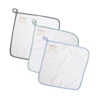 꿈두부 밤부원단 어린이집 고리 수건 남아용 3종 세트, 혼합색상, 1세트 고리손수건