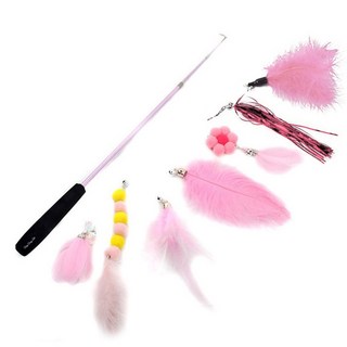 딩동펫 고양이 컬러풀 낚싯대 8종 세트 핑크 1세트 상품 이미지