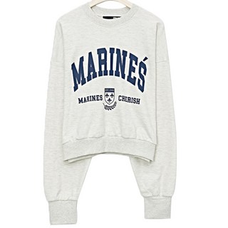 BNX 女款日常Marines圖案長袖大學T BV1TS059L0