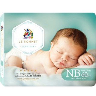 르소메 프리미엄 기저귀, 60매, 신생아용(NB)