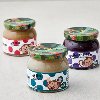 cle 7개월 이후 이유식 과일 퓨레 150g x 3종 세트, 450g, 1세트