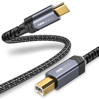 Codeway USB Type-C 轉 B 打印機連接線, 5m, 1個