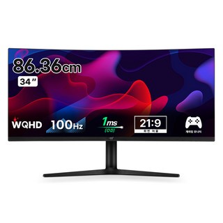 어드밴스원 WQHD 와이드 멀티 스탠드 커브드 게이밍 모니터 블랙, 86cm, MF34UW100(일반)