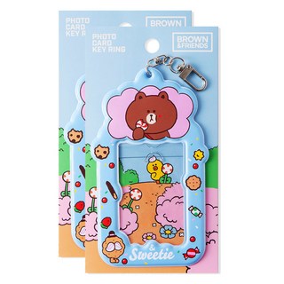 STUDIO EIGHT Line Friends BROWN 和 Friends 照片卡鑰匙圈 2p, 混色