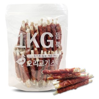 댕냥이생활연구소 강아지 듬뿍 스틱 간식, 1kg, 1개, 오리고기