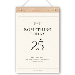 퍼니즈 2025 벽걸이 새해 캘린더 + 우드바 + 끈 세트, 썸띵투데이(캘린더), 1세트