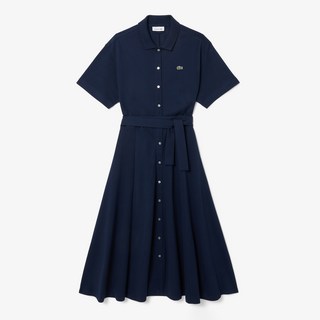 라코스테 여성용 핏앤플레어 벨티드 폴로 면 원피스