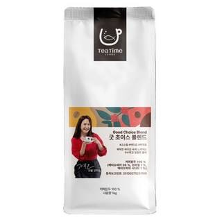 티타임커피 굿초이스 블렌드 원두커피, 1kg, 1개, 홀빈(분쇄안함)