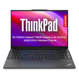 레노버 2025 씽크패드 E16 G2 라이젠5 라이젠 7000 시리즈, Black, 512GB, 32GB, WIN11 Home, 21M50055KR