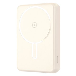 지오맥스 초슬림 맥세이프 마그네틱 유무선 보조배터리 10000mAh, 베이지, SQ-PB10