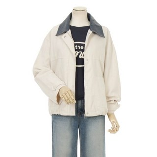 페이지플린 여성용 배색 레더 카라 워크 자켓 P5AJK006A