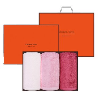 송월타월 블랙라벨 170g 40수 코마사 3종 선물 세트, 라이트 핑크 + 핑크 + 딥핑크, 1세트