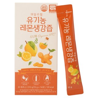 데일리힐 유기농 레몬생강즙 14p, 210g, 1박스