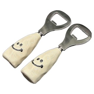 스마일 세워지는 맥주 병따개, 크림, 2개