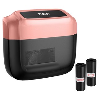 Ez2mk 냄새차단 도어 수납 쓰레기통 + 쓰레기봉투 30p x 2개 세트 MS-760, 로즈핑크, 1세트