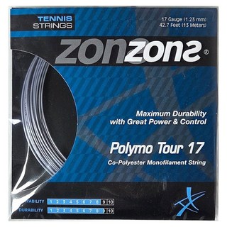 존스 테니스 스트링 POLYMO TOUR 17, 그레이, 1개