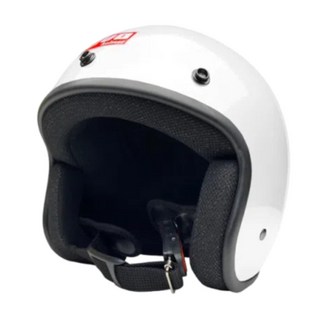 evo helmets 艾莉莎復古騎士安全帽 附冰絲面罩 顏色隨機, 白色