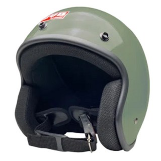 evo helmets 艾莉莎復古騎士安全帽 附冰絲面罩 顏色隨機, 乳綠