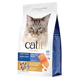 Catit 嘿卡堤 成貓用三鮮凍乾糧 皮毛養護貓海魚配方, 1.8kg, 海洋鮮魚, 1袋