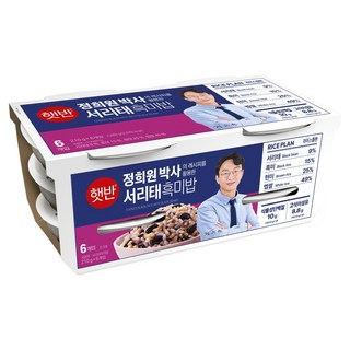 햇반 서리태 흑미밥, 210g, 6개
