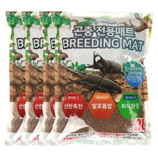 파이브오션 발효 장수 풍뎅이 바닥재 3L, 혼합색상, 4개