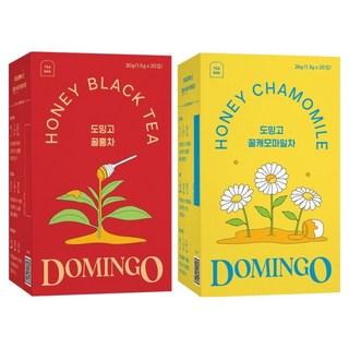 도밍고 꿀홍차 1.5g x 20p + 꿀캐모마일 1.3g x 20p 세트, 꿀홍차 + 꿀캐모마일차, 1세트