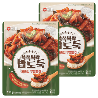 샘표 쓱쓱싹싹 밥도둑 고춧잎 무말랭이, 110g, 2개