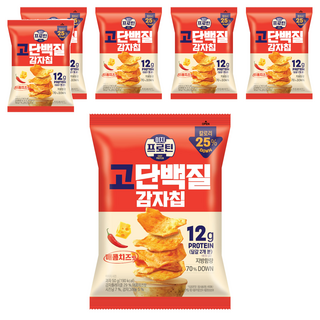 롯데웰푸드 이지프로틴 고단백질 감자칩 매콤치즈맛, 50g, 6개