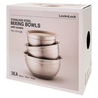 LocknLock 樂扣樂扣 不鏽鋼攪拌盆 含蓋 3件組, 1組