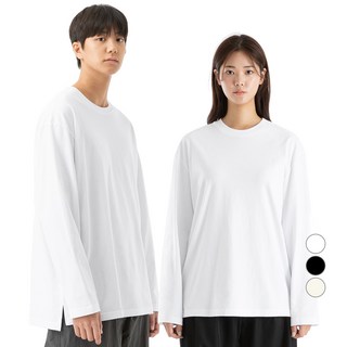 네이븐 남녀공용 20수 트임 레이어드 긴팔티 NAB8T2